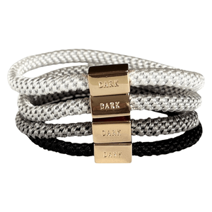 Dark Fat Hair Ties Thin Combo Grey Mix 4 pcs