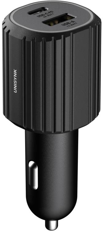 Unisynk USB-C/USB-A billaddare (svart), bild 3