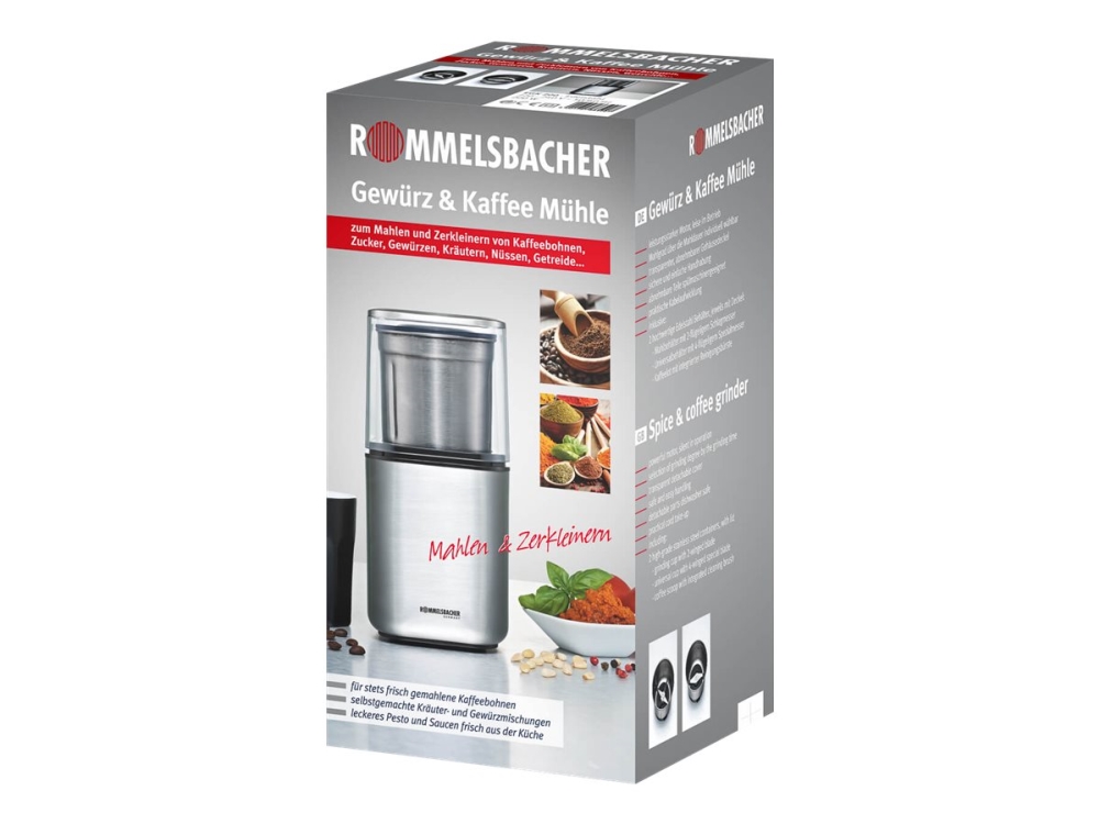 Rommelsbacher EGK 200 - Kaffekvarn - 200 W - rostfritt stål