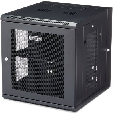 19" Skåp StarTech.com 12U, 610x655x640mm, stående eller väggmonterat, gångjärnsupphängning - Svart