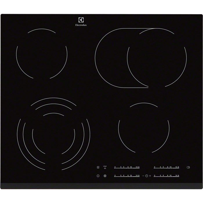 Electrolux EHF6547FXK glaskeramikhäll 4 zoner, svart