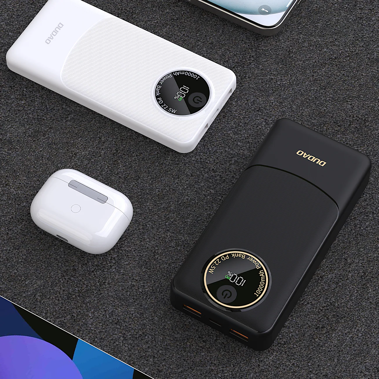 Powerbank Dudao K12 10 000 mAh PD 22,5 W USB-A, USB-C – vit, bild 5