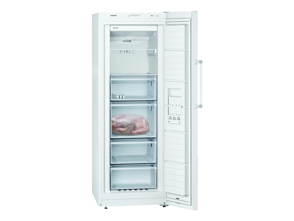 Siemens iQ300 GS29NVWEP - Frys - upprätt - bredd: 60 cm - djup: 65 cm - höjd: 161 cm - 200 liter - Klass E - vit