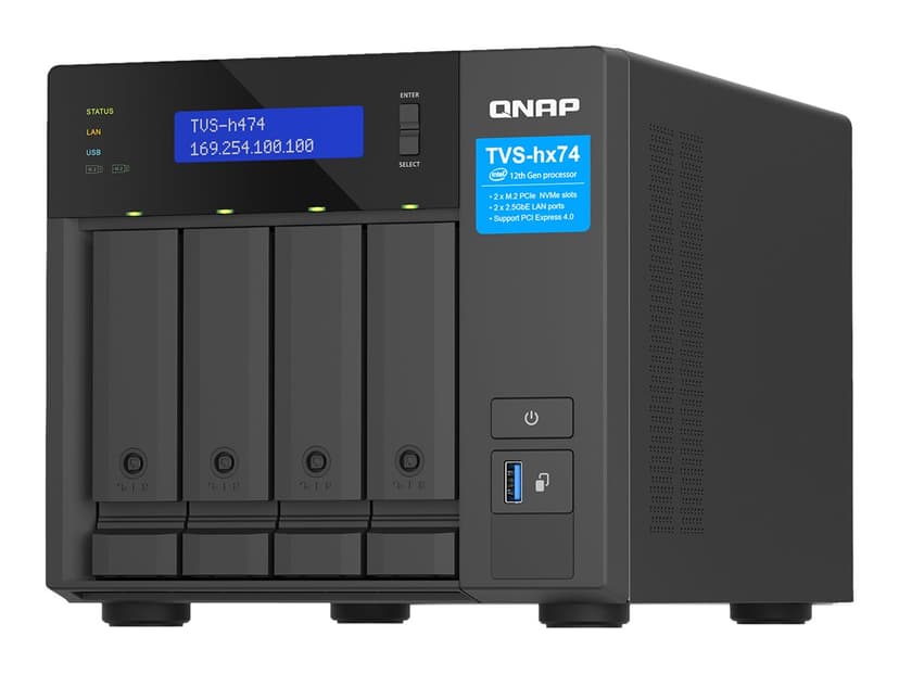 QNAP TVS-h474, 4-bay NAS, 2xM.2, 2x2.5Gbe LAN, bild 4