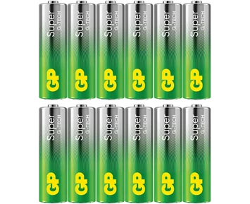 GP Super Alkaline AA-batteri, 15A/LR6, 12-pack