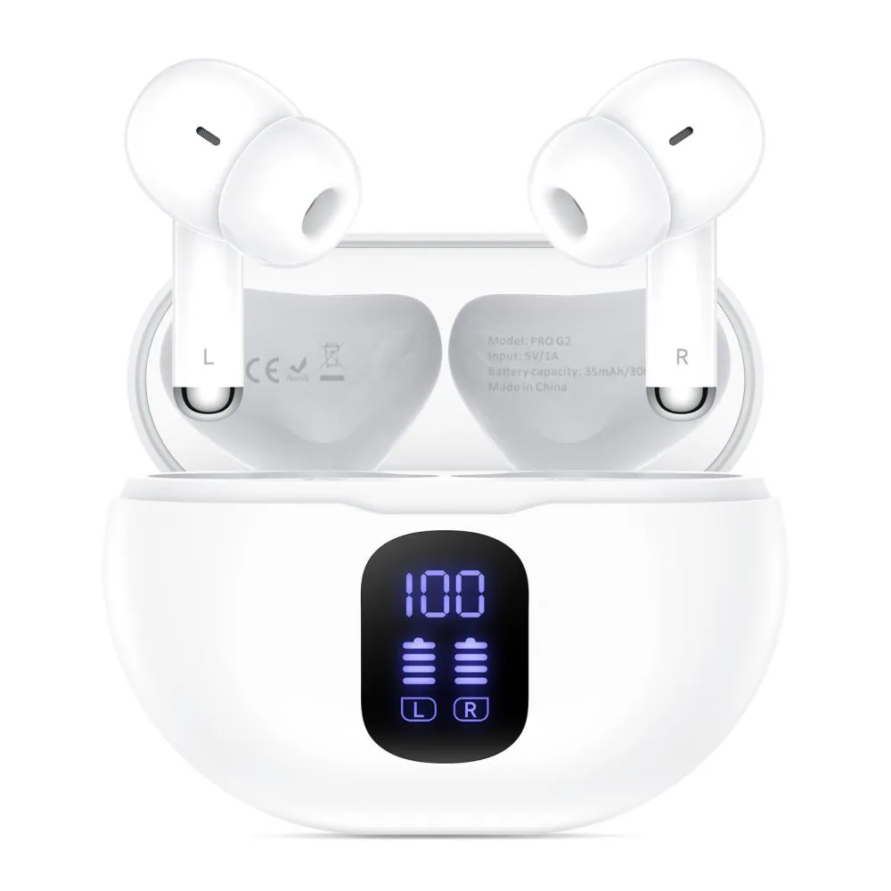 Tech-Protect UltraBoost TWS Pro G2 trådlösa hörlurar in-ear – vit, bild 2