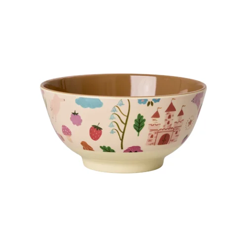 Rice - Melamine Bowl with Fairytale Print - Soft Pink - 700 ml