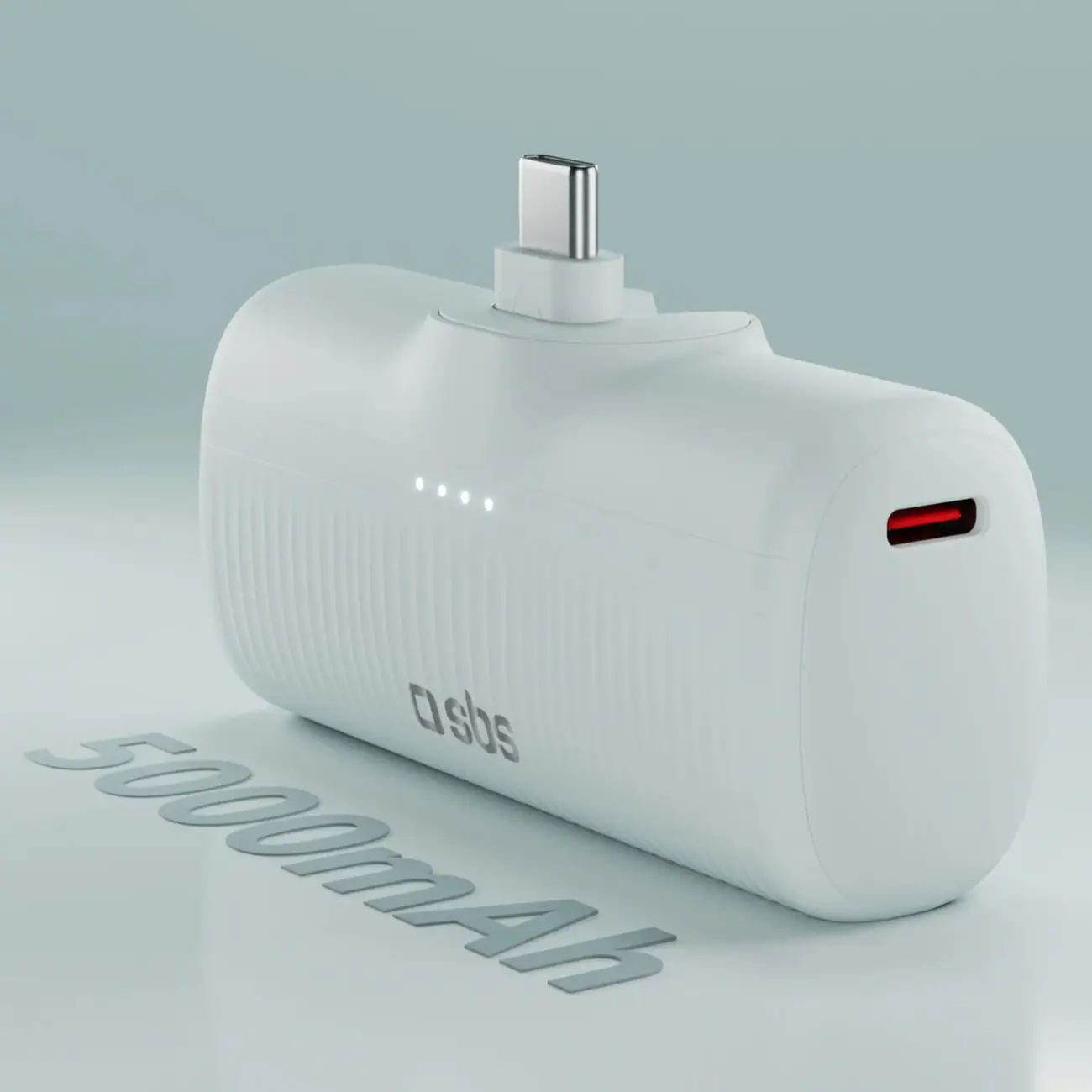 SBS EcoPower 5000 mAh 10W Powerbank med inbyggd USB-C-port - Grå, bild 3