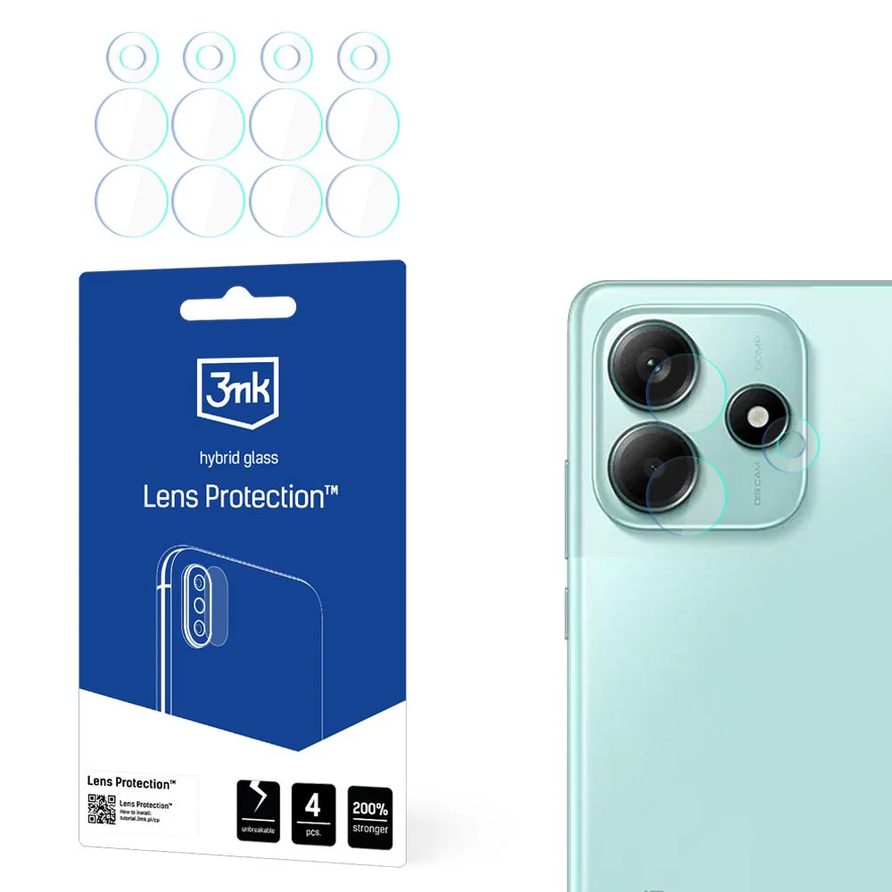 Hybridglas för kameralins – 3mk-linsskydd till Xiaomi Redmi Note 14 5G