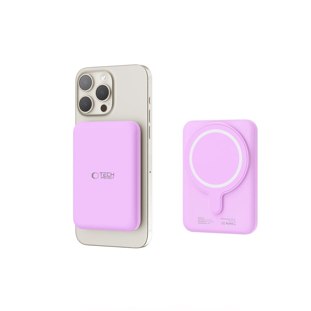 Tech-Protect LifeMag MagSafe PB10 5000mAh Power Bank - Rosa, bild 5