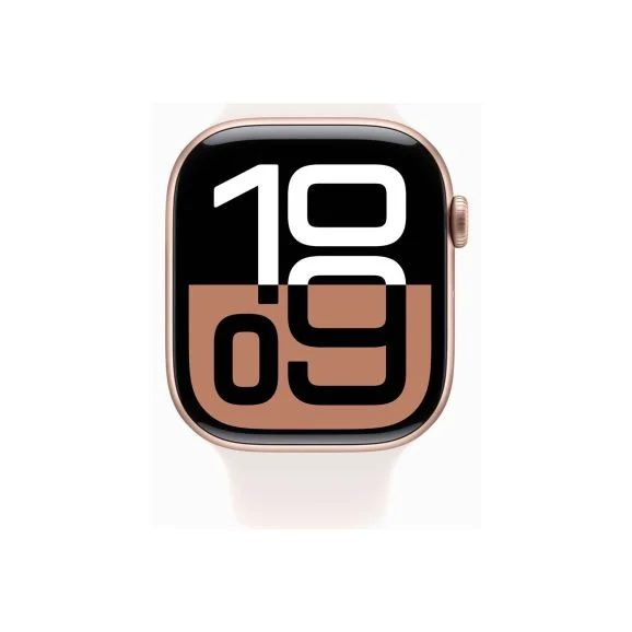 Apple Watch Series 10 GPS + Cell 46 mm guld titan, stjärnglans sportband - M/L