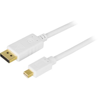 Deltaco DisplayPort till Mini DisplayPort monitorkabel - 2m - Vit