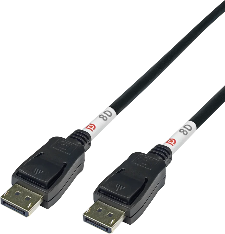 DELTACO DisplayPort 2.1, 8K, DP80, 0.5 m, svart