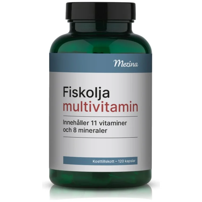 Mezina Fiskolja + multivitamin 120 kapslar