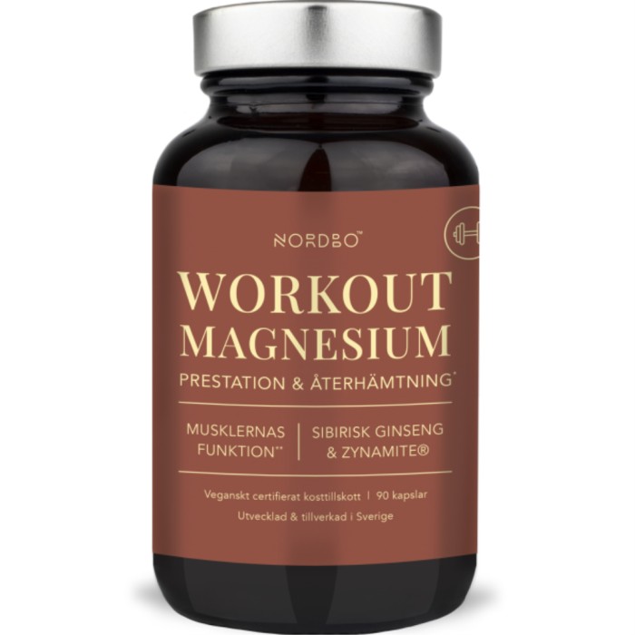 Nordbo WorkOut Magnesium, 90 kap 90 st