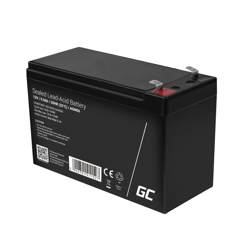 Batteri Green Cell 12V/9Ah, 5 års beräknad livslängd, bild 3