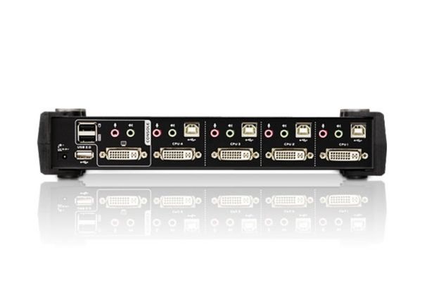 Systemswitch Aten CS1784A, 4-vägs KVM, DVI-D DL, USB 2.0, ljud