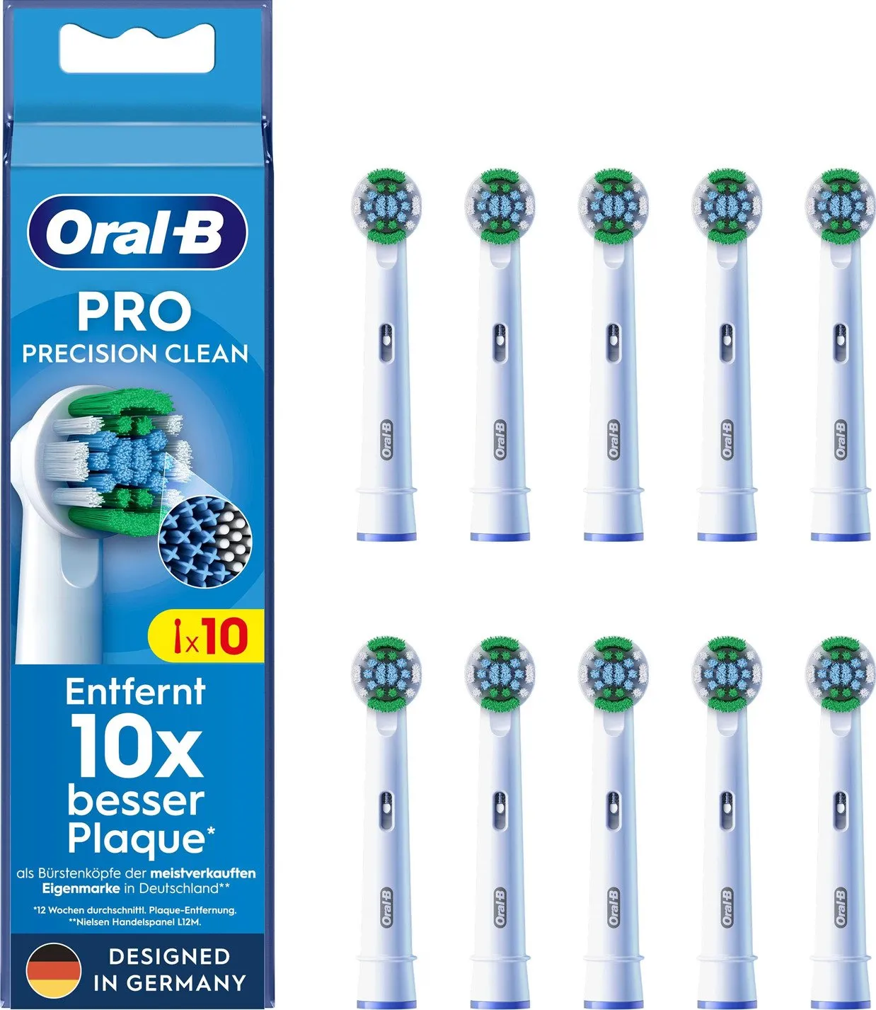 Oral-B Pro Precision Clean tandborsthuvuden - Vita - 10-pack