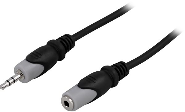 Förlängningsljudkabel stereo 3,5 mm, 15 meter - Svart