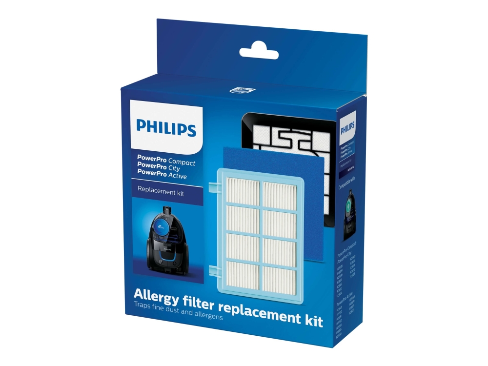 Philips FC8010 - Filtersats - till dammsugare - för PowerPro Active FC9552, FC9553, FC9555, FC9556 PowerPro Compact FC9328, FC9329, FC9334