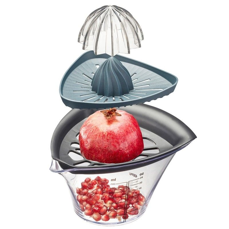 GEFU 14480, Handdriven juicepress, Svart, Transparent, 0,7 l, Plast, 180 mm, 213 mm