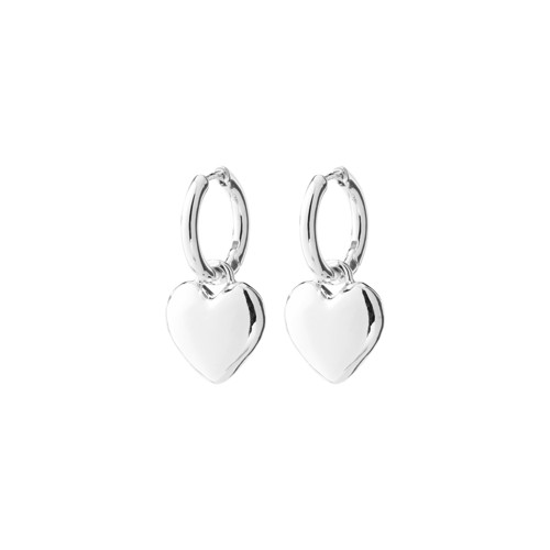 PILGRIM - ARIEN Heart Earrings - Silver-Plated - 34 mm