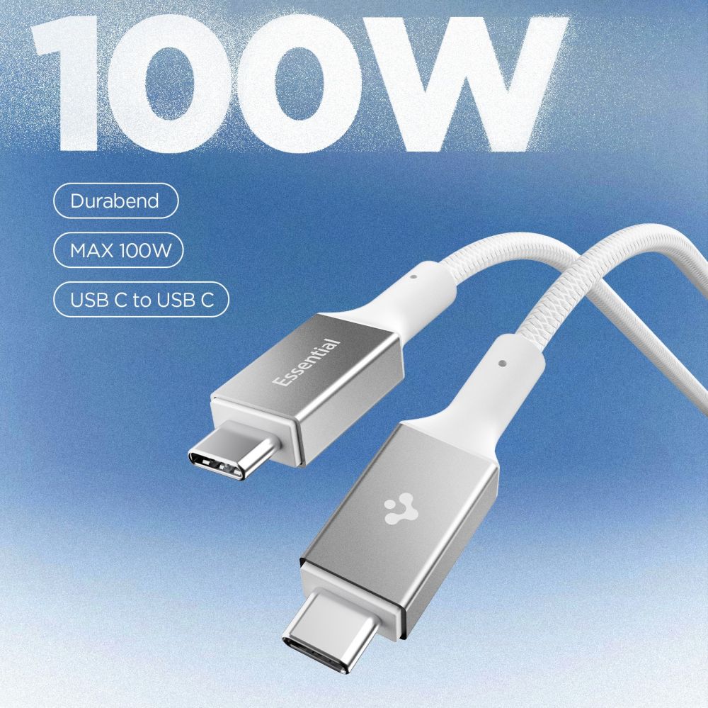 Spigen EB10010CC 100 W, 100 cm kabel – vit, bild 3