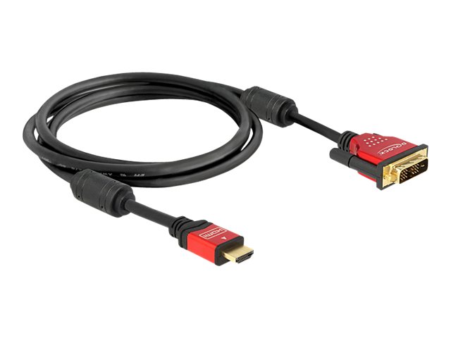 Delock HDMI till DVI 24+1 Kabel dubbelriktad 2m