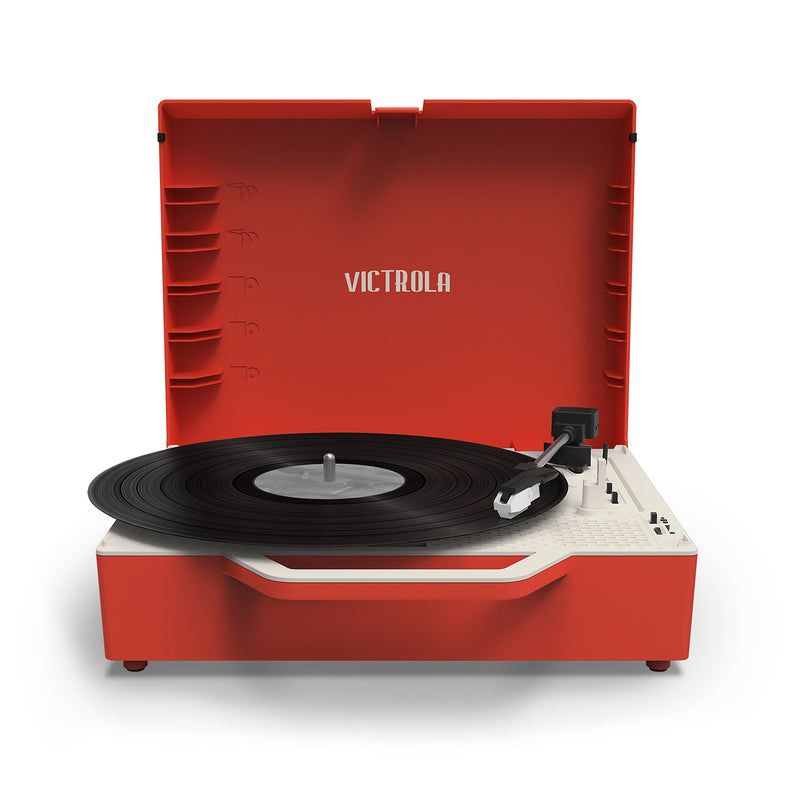 Victrola Re-Spin, Remdriven skivtallrik, Röd, 45 RPM, Rotations-, 50 dB, Rak tonarm