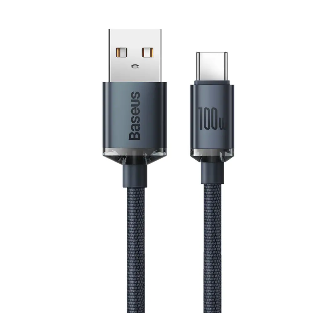 Baseus Crystal Shine USB-kabel för snabbladdning och dataöverföring USB A - C 100W 2m svart, bild 2