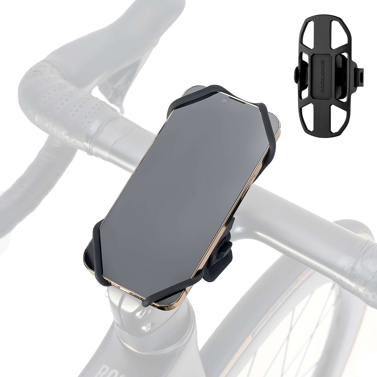 Rockbros 250015001 mobilhållare med silikonklämma – svart, bild 2