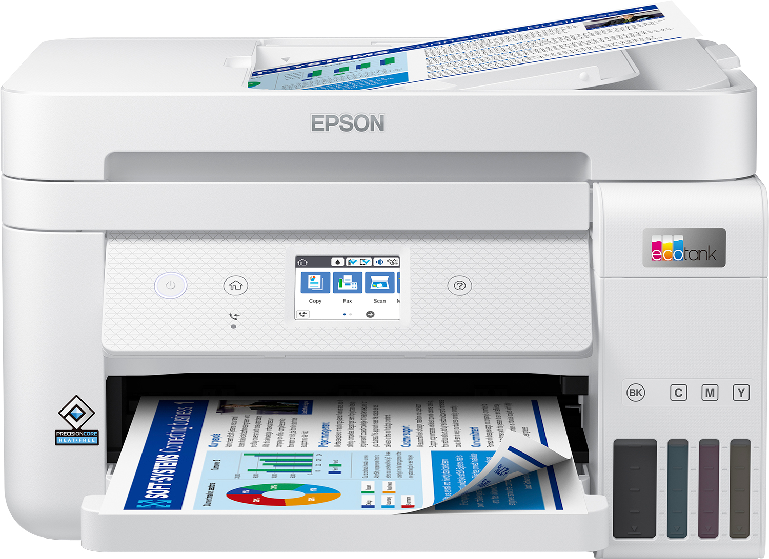 Epson EcoTank ET-4856, skrivare + scanner + kopiator + fax, 15/5 ppm ISO, 1200x2400 dpi scanner, duplex, display, AirPrint, USB/LAN/WiFi, bild 3