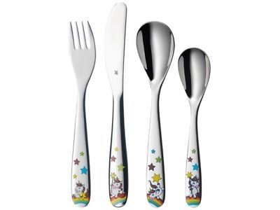 WMF 1286056040 Enhörning barnbestick, 4 delar, Cromargan