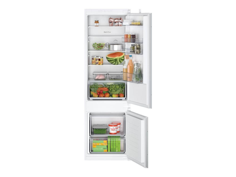Bosch Serie | 2 KIV87NSE0 - Kylskåp/frys - bottenfrysskåp - inbyggd - fördjupning - bredd: 56 cm - djup: 55 cm - höjd: 177.5 cm - 270 liter - Klass E