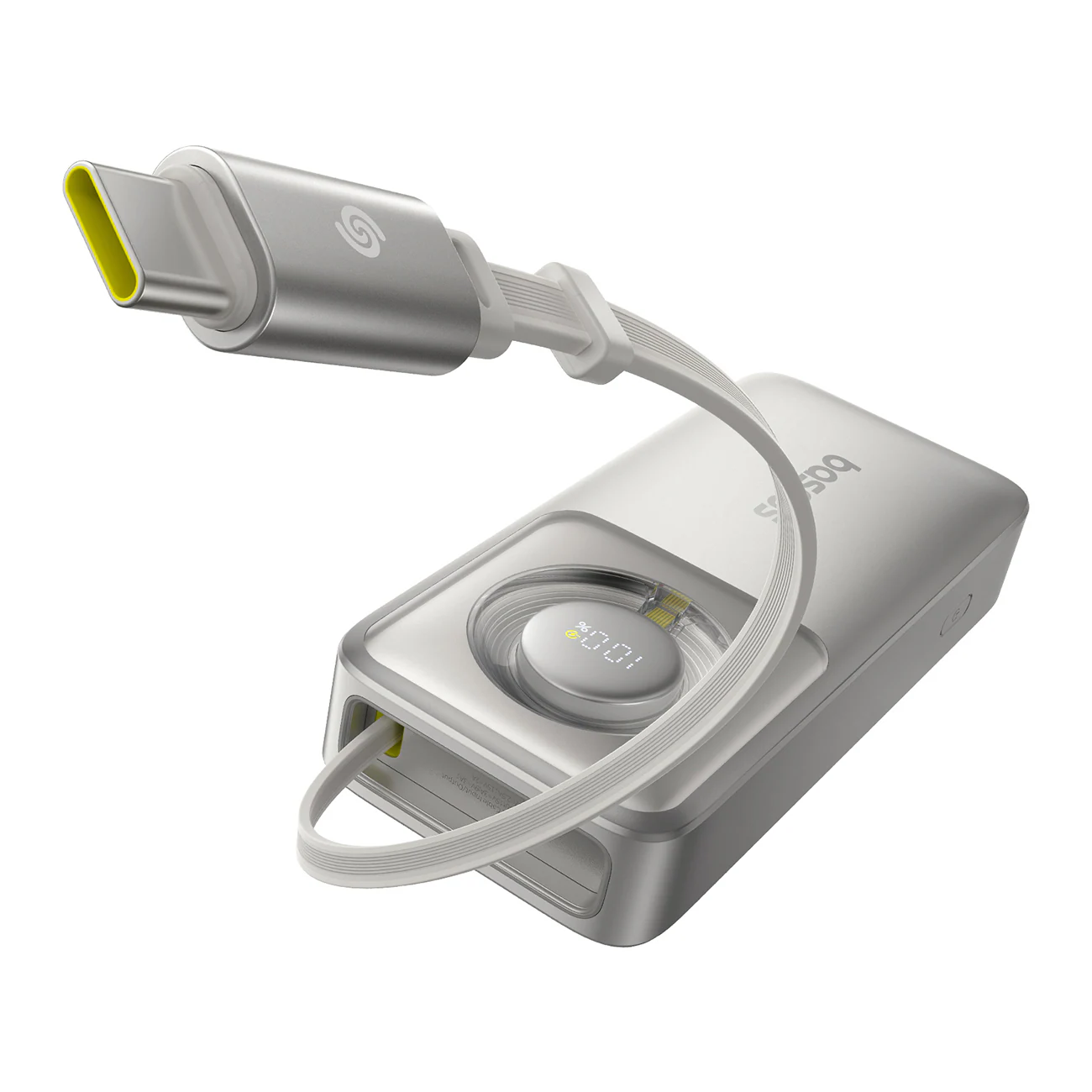 Baseus Free2Pull 10000mAh 30W powerbank med USB-C-port och utdragbar USB-C-kabel - grå, bild 2