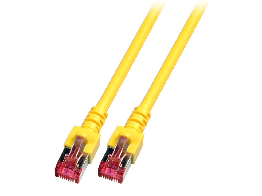 EFB Elektronik RJ45 Patchkabel S/FTP, Cat.6, LSZH, 0.15m, gelb, 0,15 m, Cat6, S/FTP (S-STP), 8 x RJ-45, 8 x RJ-45