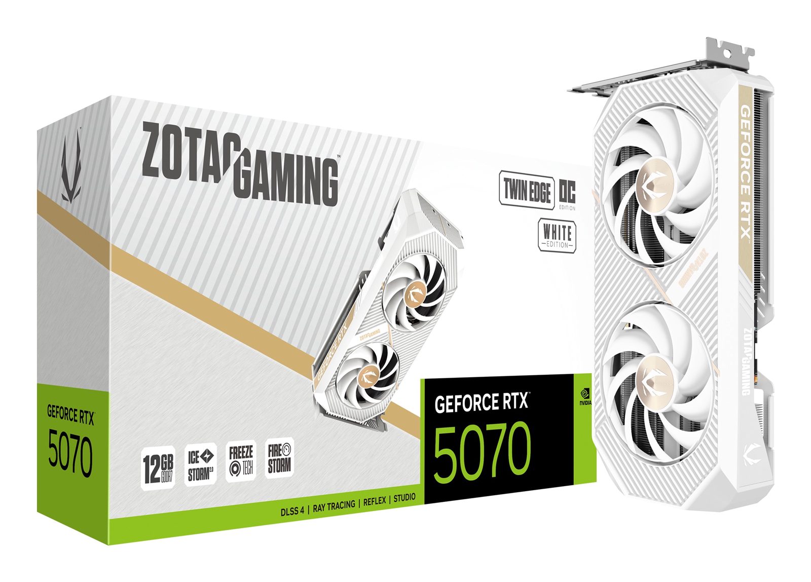 Zotac GeForce RTX 5070 Twin Edge OC White 12 GB GDDR7, HDMI/3xDP, bild 3