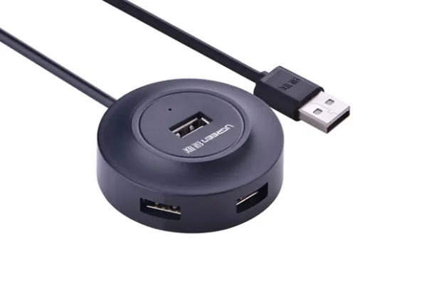 UGREEN USB 2.0 Hub 4x USB-A, 1m - Svart
