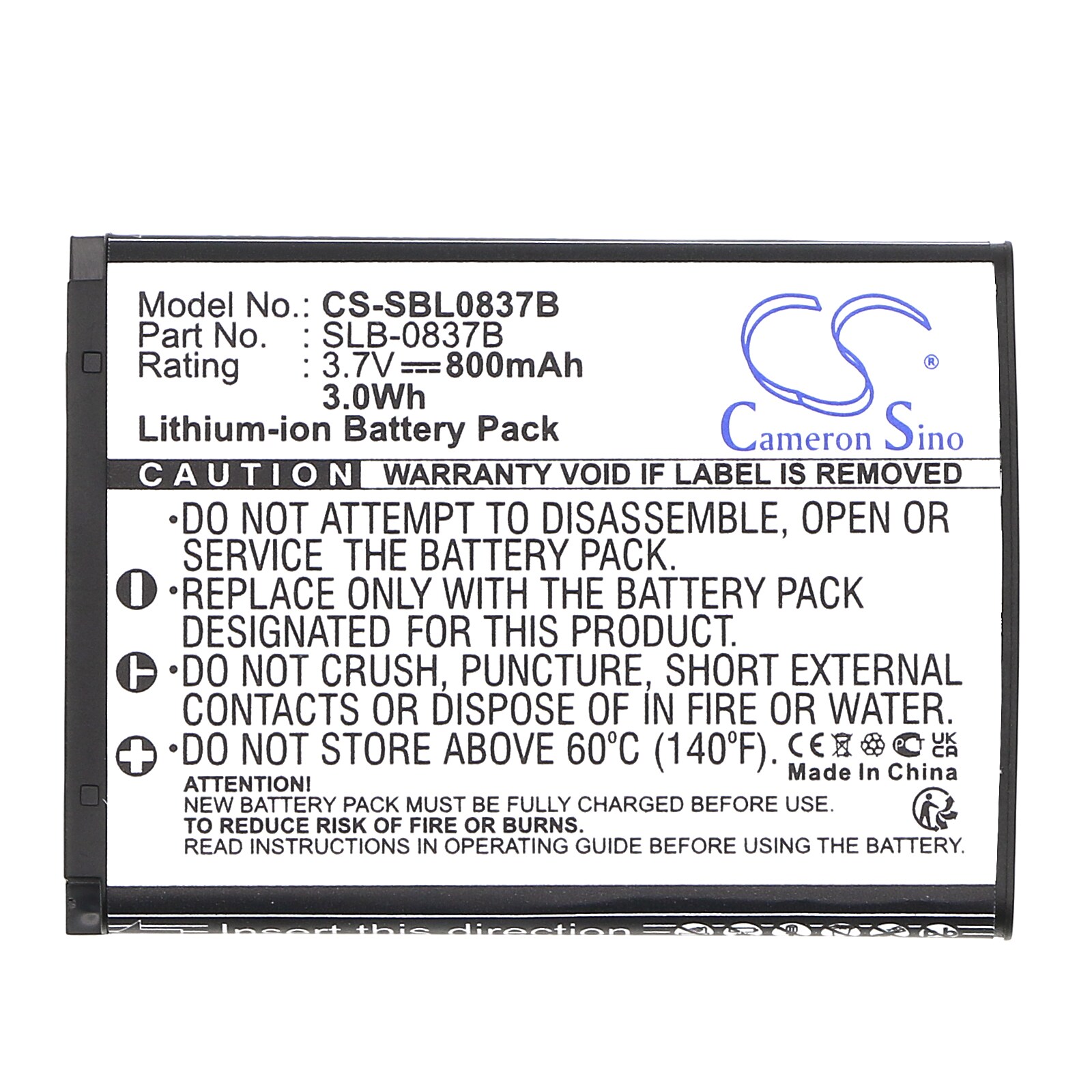 Batteri till Kamera för Samsung Digimax L70, Digimax L70B, L201 m.fl., bild 2