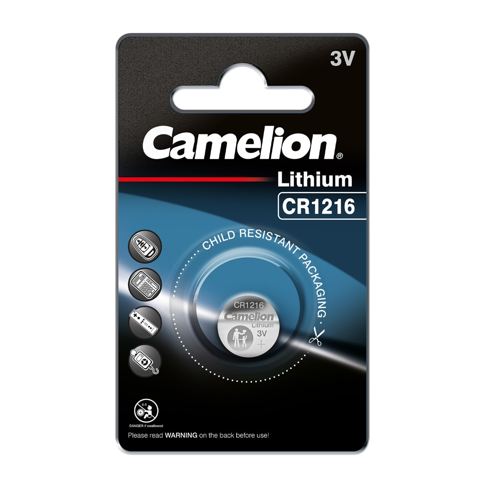 Camelion CR1216 litium knappcellsbatteri 3V 25mAh 1-pack