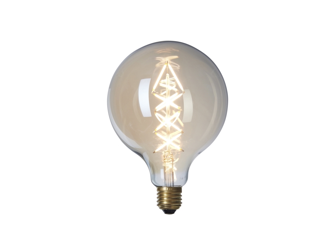 Nielsen Light Led 6W Globe Bulb Zig Zag Ø12,5 cm. - Golden Glass