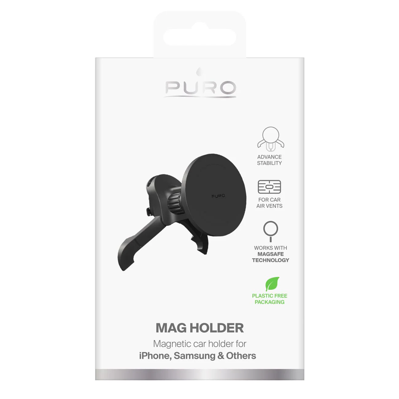 Puro Justerbar bilhållare, MagSafe-kompatibel - Svart