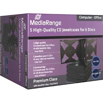 MediaRange Retail pack 6er CD-Jewelcase - Fodral för arkiverings-CD - kapacitet: 6 CD/DVD (paket om 10)