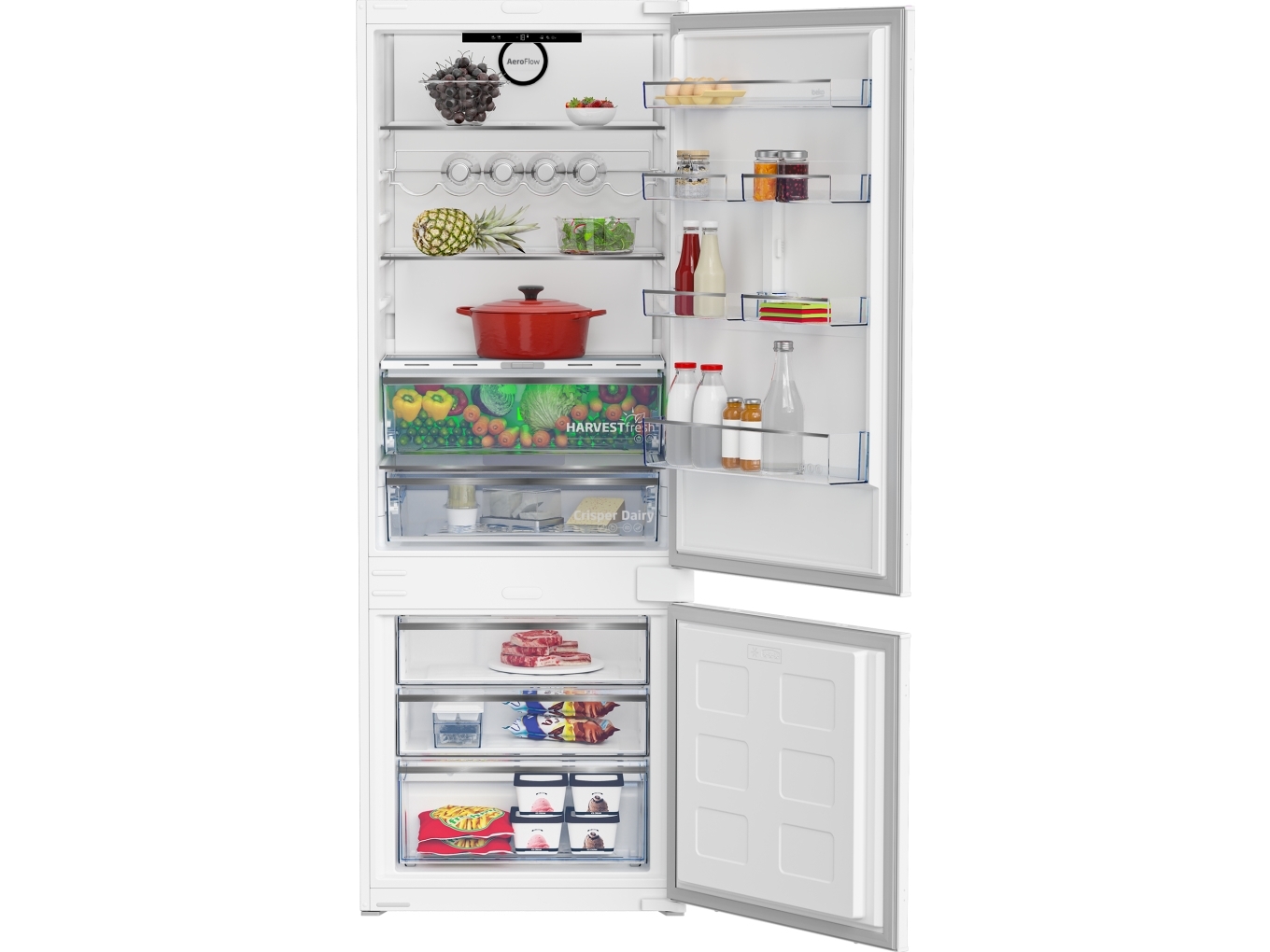 Beko BCNE400E40SN, 370 l, SN-T, 5,2 kg/24h, E, Färska zon fack, Vit