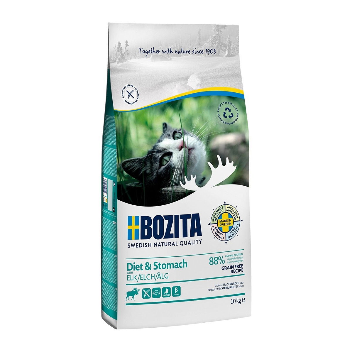 Bozita Diet & Stomach Grain Free Elk Torrfoder till Katt 10 kg
