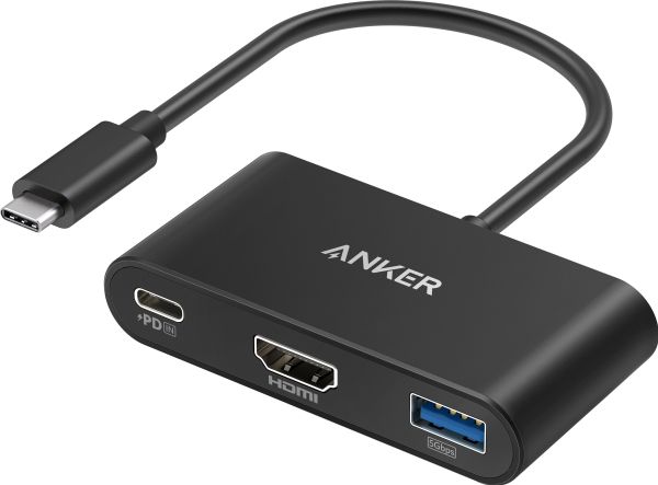 Anker PowerExpand USB-C till USB-C / HDMI / USB-A videoadapter – svart