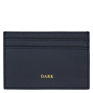 DARK Leather Card Holder Nappa Navy Blue