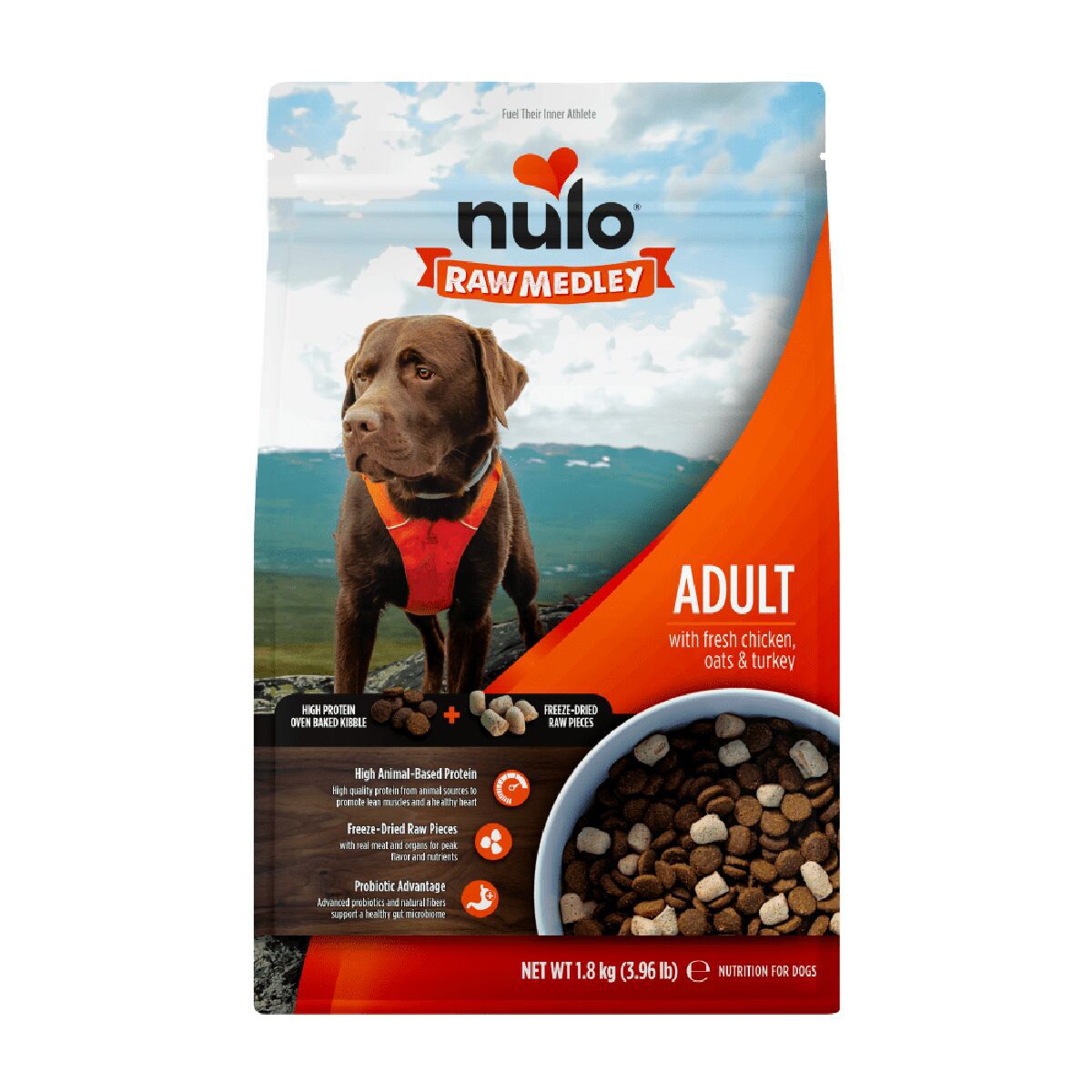 Nulo Raw Medley Dog Adult Fresh Chicken, Oats & Turkey Torrfoder till Hund 1,8kg