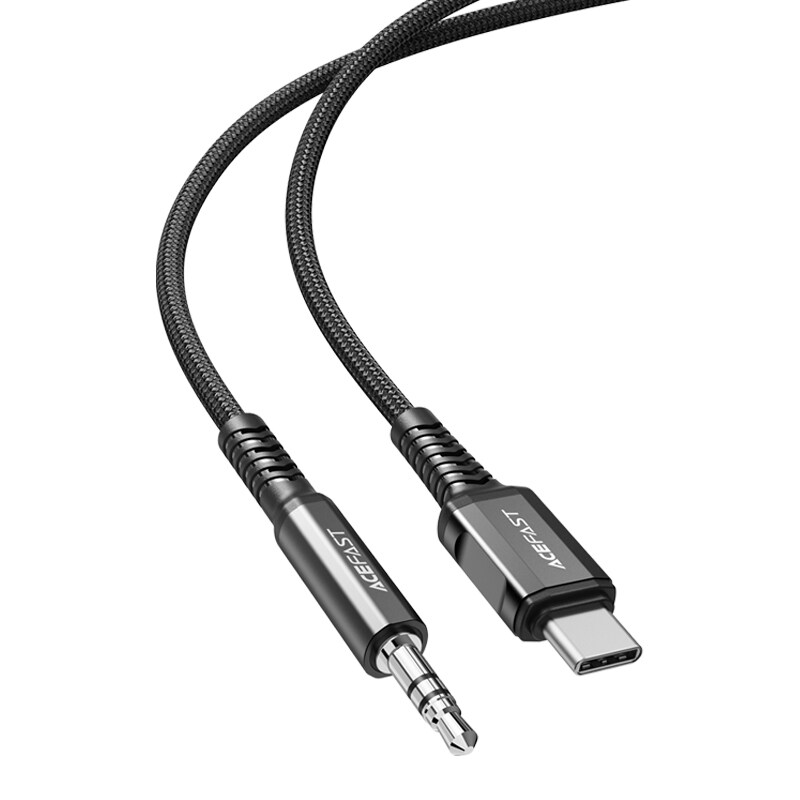 Acefast ljudkabel USB typ C - 3,5 mm minijack (hane) 1,2 m, AUX svart (C1-08 svart), bild 2