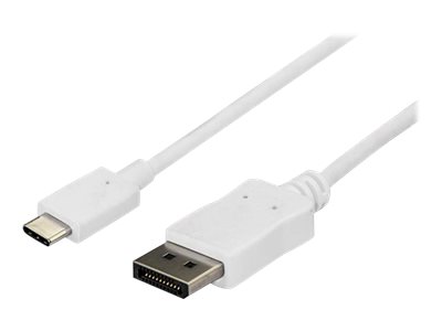 StarTech 6ft/1.8m USB C to DisplayPort 1.2 Cable 4K 60Hz, USB-C to DisplayPort Adapter Cable HBR2, USB Type-C DP Alt Mode to DP Monitor Video Cable, Works with Thunderbolt 3, White - USB-C Male to DP Male (CDP2DPMM6W) - DisplayPort-kabel - USB-C (hane) till DisplayPort (hane) - Displayport 1.2/Thunderbolt 3 - 1.8 m - 4K60Hz (3840 x 2160) stöd - vit